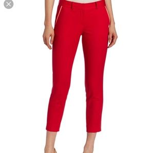 T TAHARI cropped pants in tulip red